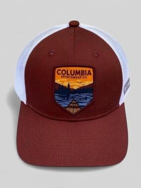 Columbia Outdoor Graphic Mesh Trucker Hat Maroon Snapback